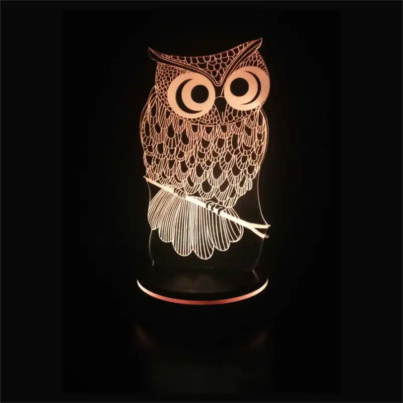 چراغ خواب پارسافن لیزر طرح جغد 16 رنگ ریموت دار