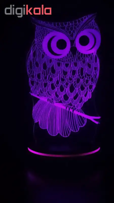 چراغ خواب پارسافن لیزر طرح جغد 16 رنگ ریموت دار