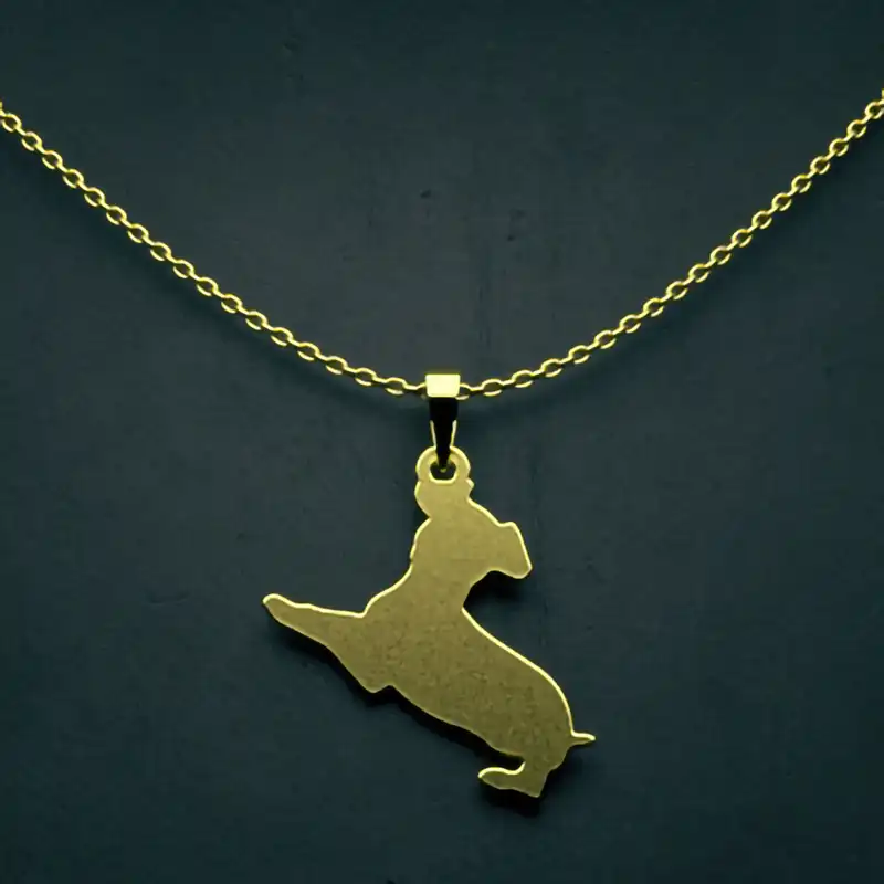 گردنبند طلا 18 عیار زنانه مدوپد مدل سگ کد J3-1-1270