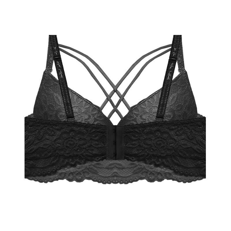 سوتین زنانه مدل اسفنجی دکلته هارنس دوبل گیپور جکدار کاپ B کد 685796