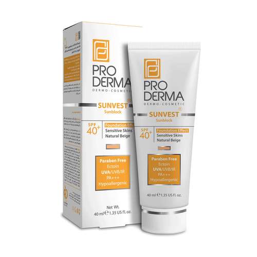 کرم ضد آفتاب پرودرما رنگی مدل 40 Sunvest حجم 40 میلی لیتر