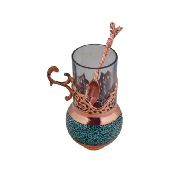 سرویس چای خوری 8 پارچه فیروزه کوبی مدل F018