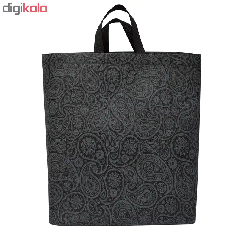 ساک دستی دوست دار محیط زیست مدل بته جقه مشکی عمودی