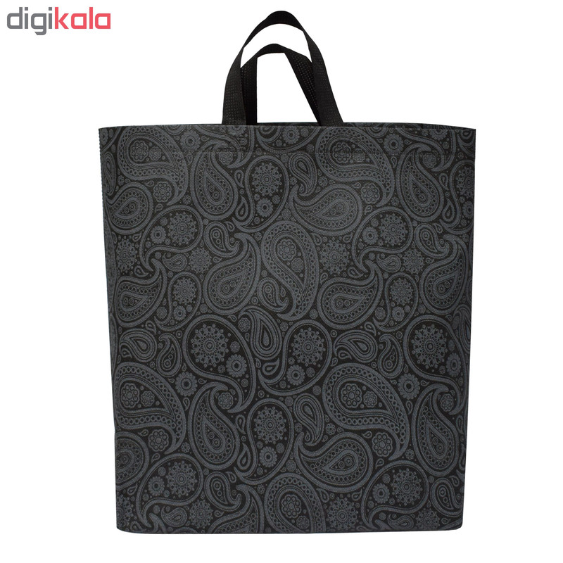 ساک دستی دوست دار محیط زیست مدل بته جقه مشکی عمودی