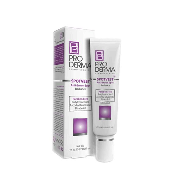 کرم ضد لک پرودرما سری Spotvest مدل Radiance حجم ۲۰ میلی لیتر کرم ضد لک پرودرما سری Spotvest مدل Radiance حجم ۲۰ میلی لیتر