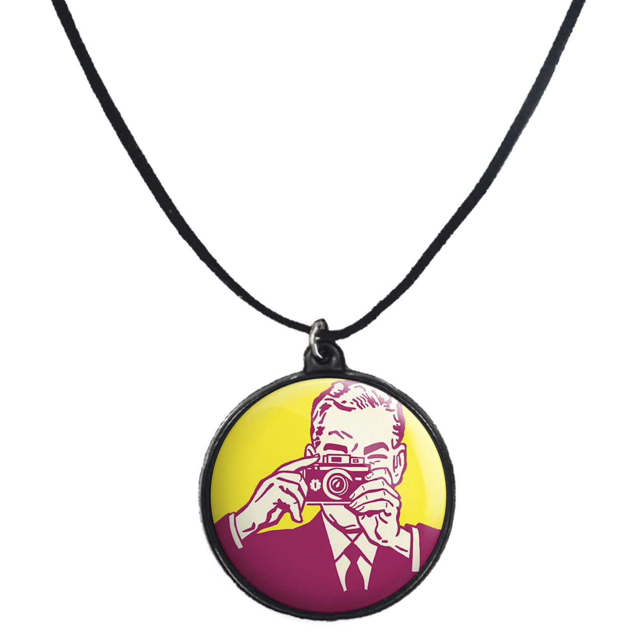 گردنبند پرمانه طرح عکاس کد pmb.12696 مدل دو طرفه