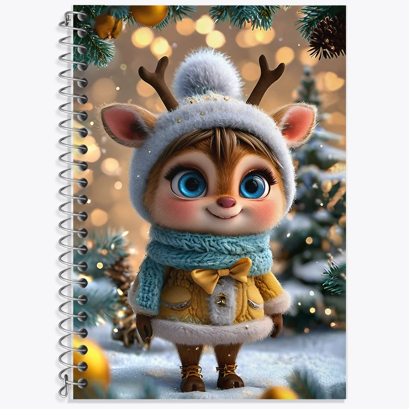 دفتر زبان 50 برگ خندالو مدل سه خط طرح گوزن بامزه کد F8129