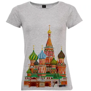 تی شرت آستین کوتاه زنانه 27 مدل Moscow Kremlin کد MH876