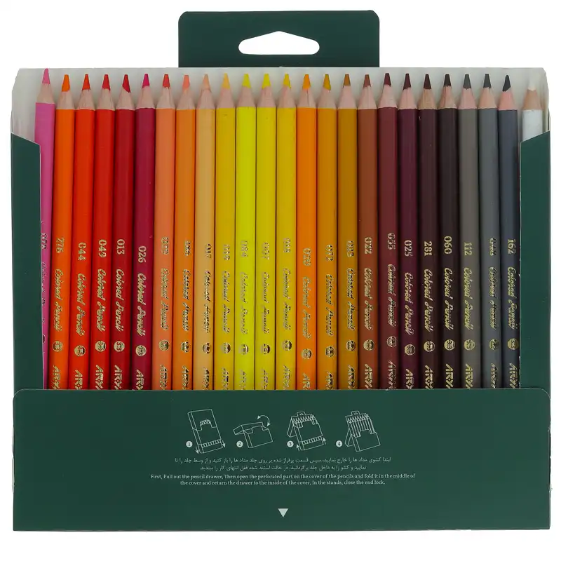 مداد رنگی 50 رنگ آریا مدل آرتیست طرح گل برگ