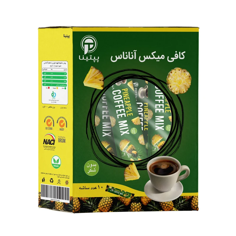 کافی میکس آناناس بدون شکر پپتینا بسته 10 عددی