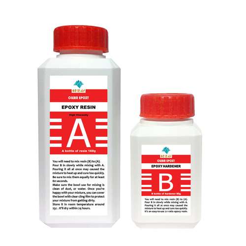 رزین اپوکسی اوریران کد AB-RED حجم 240 میلی لیتر مجموعه دو عددی