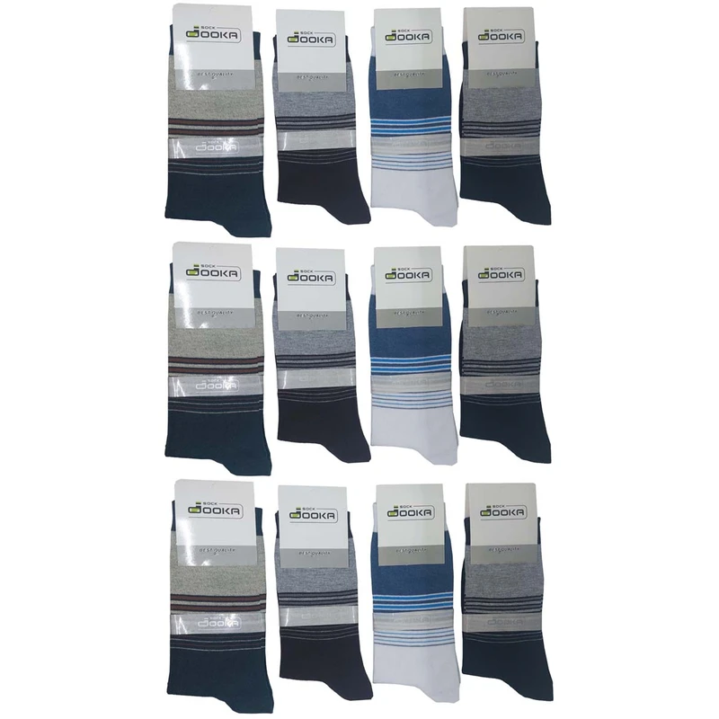 جوراب ساق بلند مردانه مدل الهادی کد NKU-jrb 0016 مجموعه 12 عددی