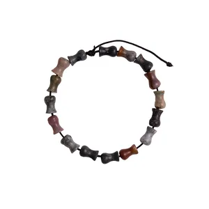 دستبند سنگی مدل عقیق خزه ای