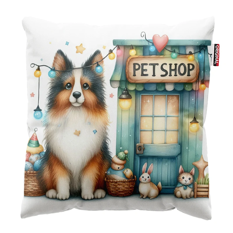 کوسن پاد آفرین مدل دامپزشک پت شاپ کد PK402267 سایز 40*40 سانتی متر