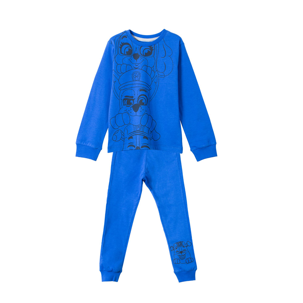 ست تی شرت و شلوار پسرانه جی بی جو مدل سگ سه کله 70050 رنگ آبی