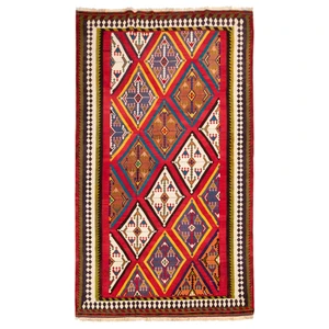 گلیم دستباف قدیمی پنج و نیم متری سی پرشیا کد 157032