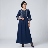 پیراهن ساحلی یقه گرد زنانه مدل لنین کمربند دار 22544674