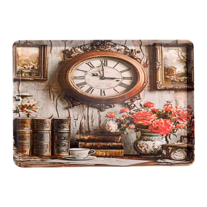 سینی بدون دسته مهروز مدل ساعت سایز 19×27 سانتی متر