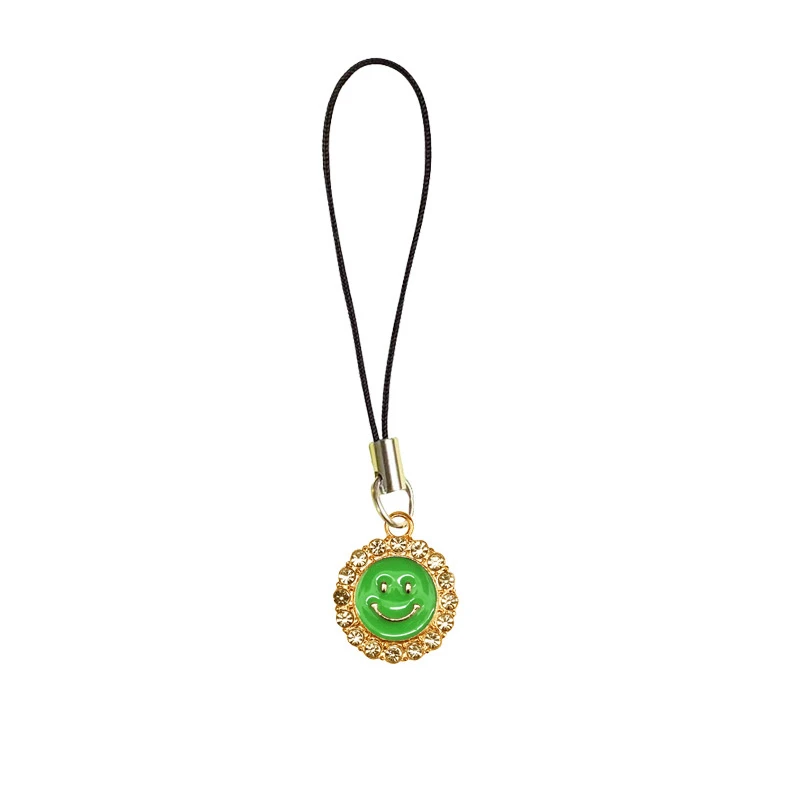 بند آویز موبایل مدل گل خندان نگین دار کد BM48