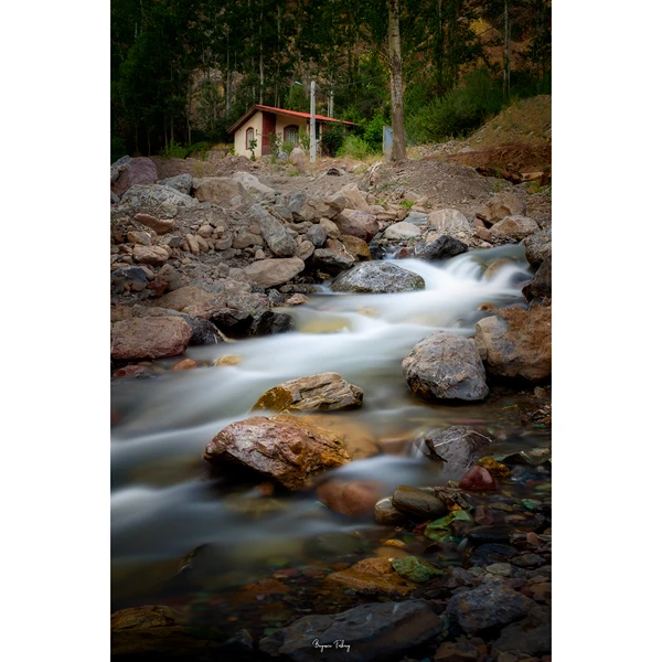 تابلو شاسی مدل منظره خانه و رودخانه کد 016