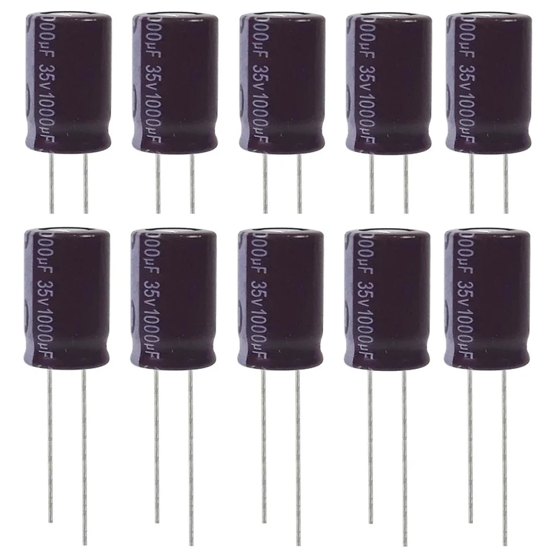 خازن الکترولیتی 1000 میکروفاراد 35 ولت مدل YADIKE0210CE1000u35VDN10 بسته 10 عددی