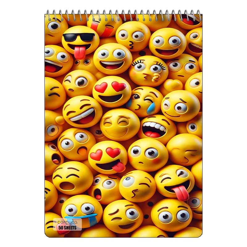 دفتر نقاشی 50 برگ سیمی کارنیکا طرح ایموجی Emoji کد 48592