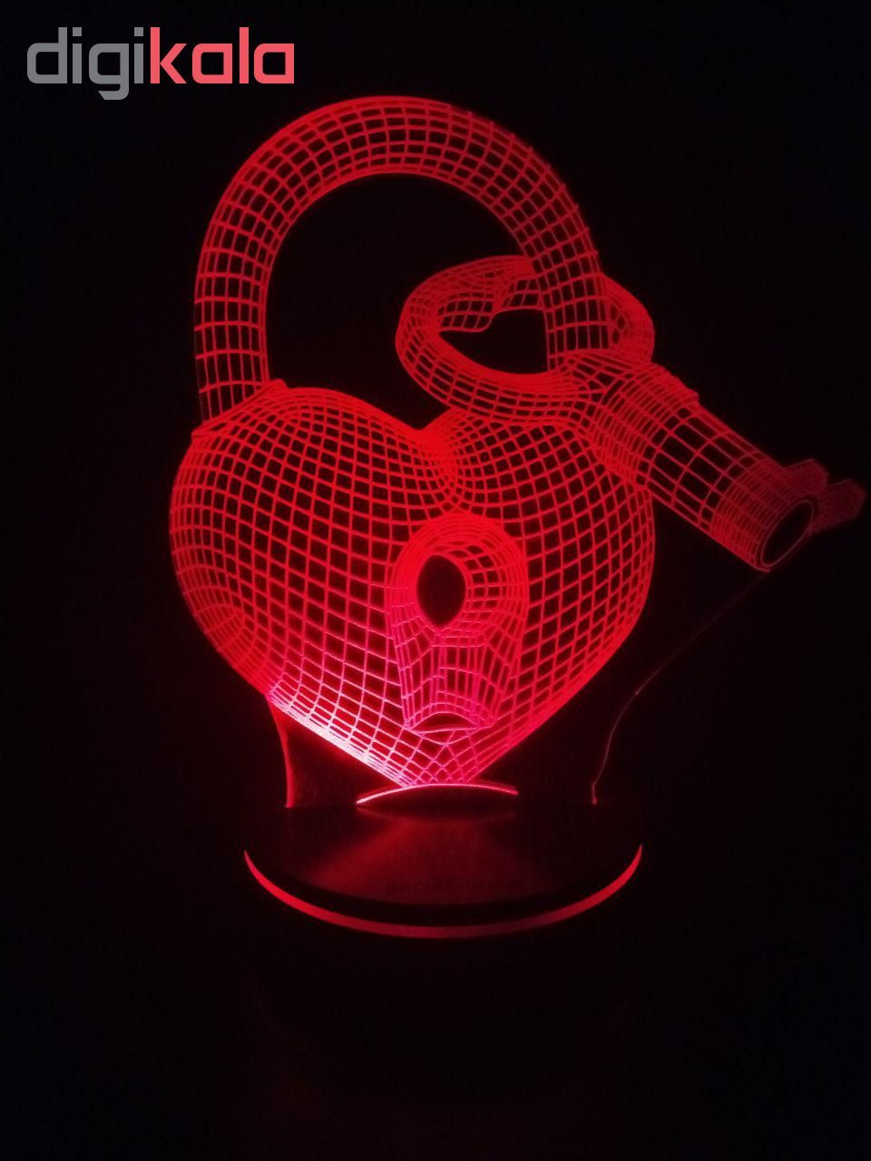 چراغ خواب سه بعدی پارسافن لیزر طرح عاشقانه کلید قفل قلب
