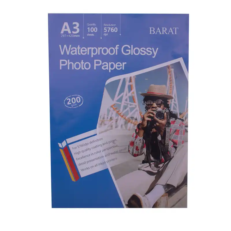 کاغذ چاپ عکس فتوگلاسه بارات مدل B200-GR سایز A3 بسته 100 عددی