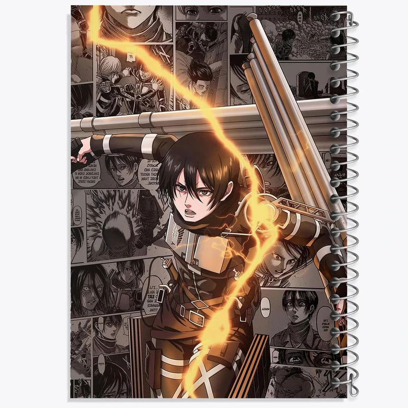 دفتر مشق 50 برگ خندالو مدل میکاسا آکرمن انیمه Attack on Titan  کد 11003
