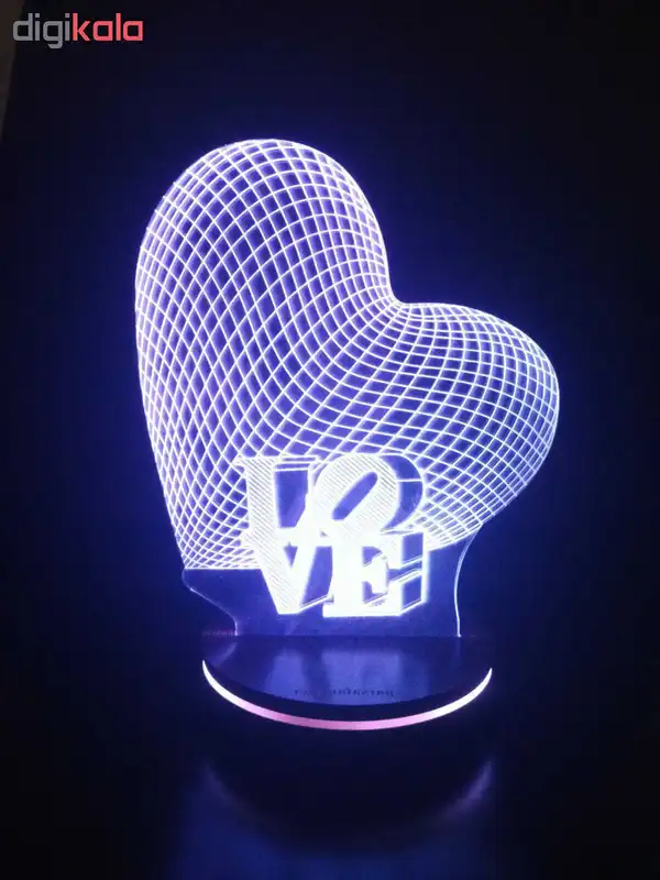چراغ خواب سه بعدی پارسافن لیزر طرح عاشقانه قلب و لاو