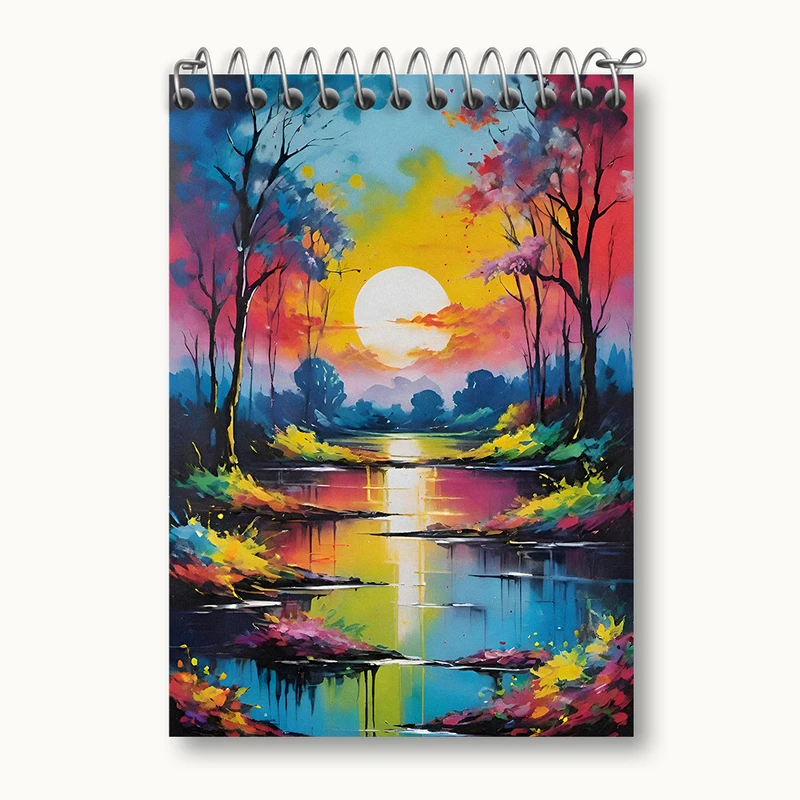 دفتر یادداشت 50 برگ خندالو طرح منظره غروب کد N3433