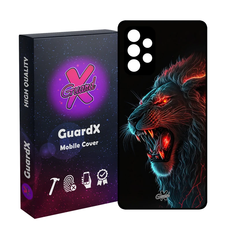 کاور گارد ایکس طرح شیر مدل Glass10619 مناسب برای گوشی موبایل سامسونگ Galaxy A32 4G