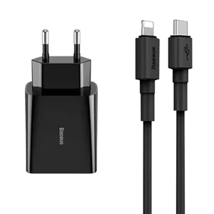 شارژر دیواری باسئوس مدل Quick Charger 18W به همراه کابل تبدیل لایتنینگ