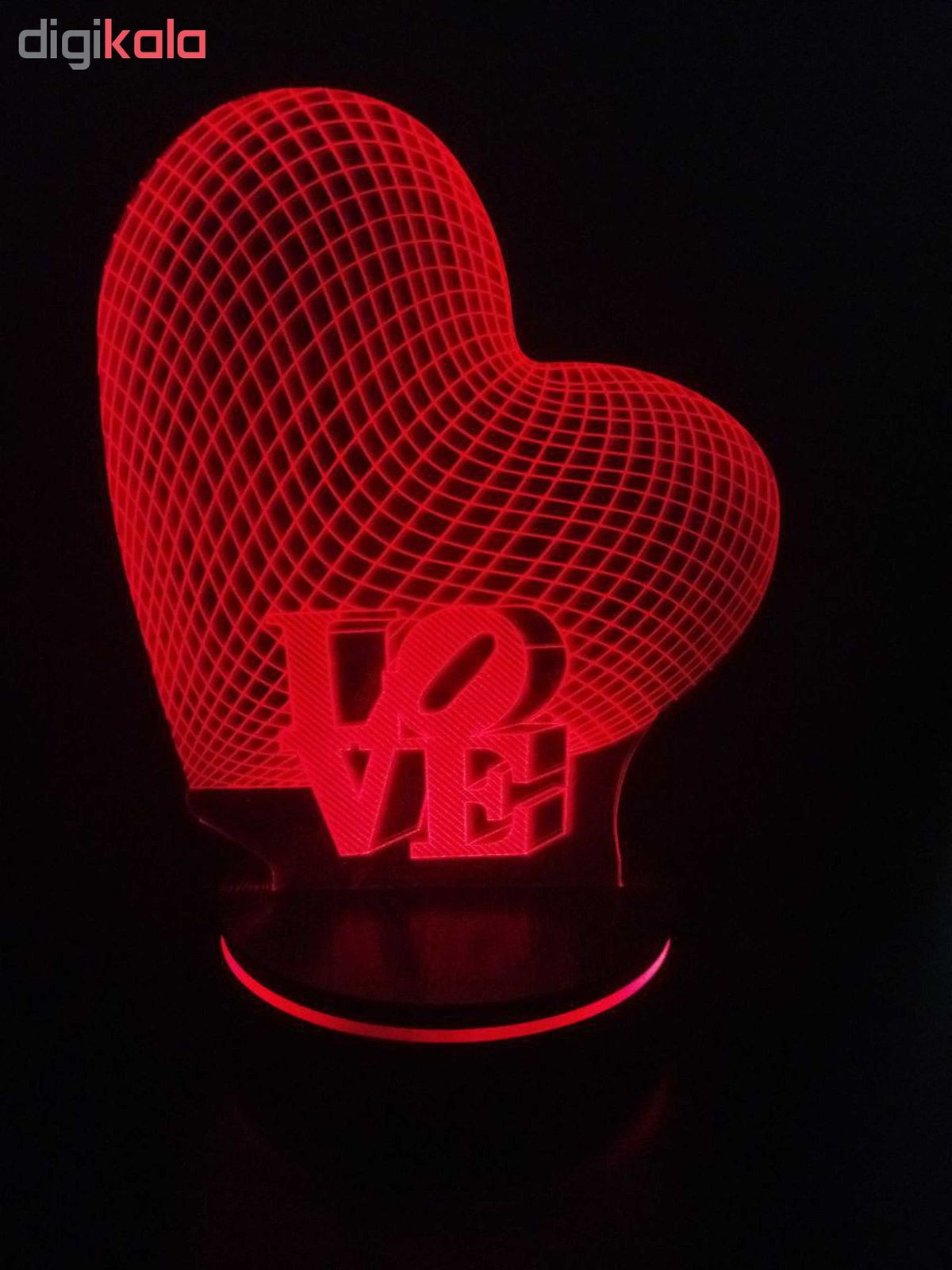 چراغ خواب سه بعدی پارسافن لیزر طرح عاشقانه قلب و لاو