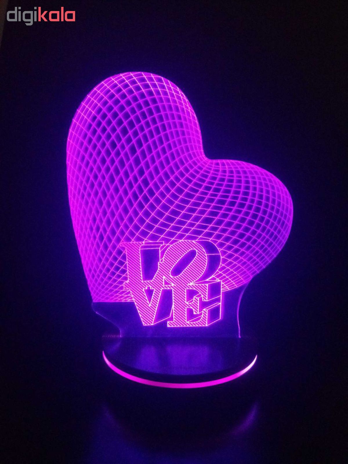 چراغ خواب سه بعدی پارسافن لیزر طرح عاشقانه قلب و و لاو 16 رنگ ریموت دار