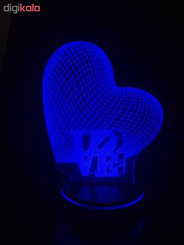 چراغ خواب سه بعدی پارسافن لیزر طرح عاشقانه قلب و و لاو 16 رنگ ریموت دار