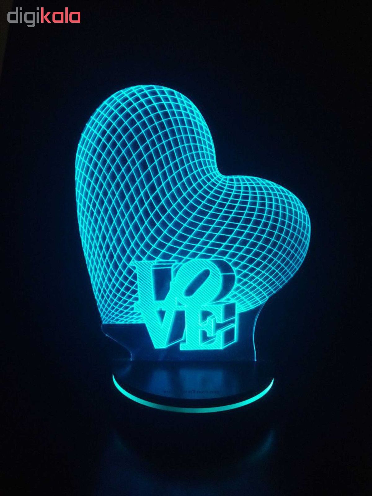 چراغ خواب سه بعدی پارسافن لیزر طرح عاشقانه قلب و و لاو 16 رنگ ریموت دار