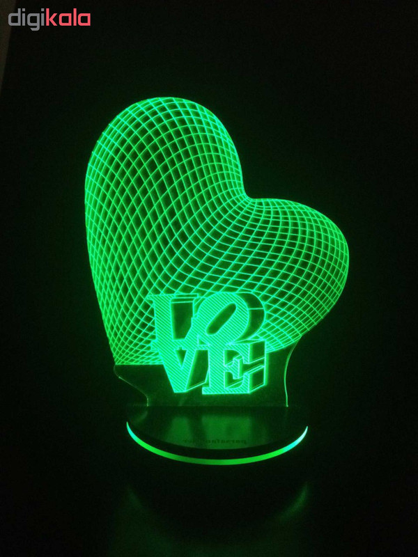 چراغ خواب سه بعدی پارسافن لیزر طرح عاشقانه قلب و و لاو 16 رنگ ریموت دار