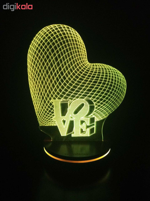 چراغ خواب سه بعدی پارسافن لیزر طرح عاشقانه قلب و و لاو 16 رنگ ریموت دار