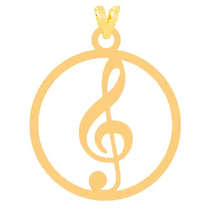 آویز گردنبند طلا 18 عیار زنانه کرابو مدل نوت موسیقی Kr31670