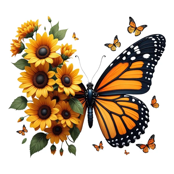 استیکر پارچه و لباس پاد آفرین مدل پروانه گل کد 646