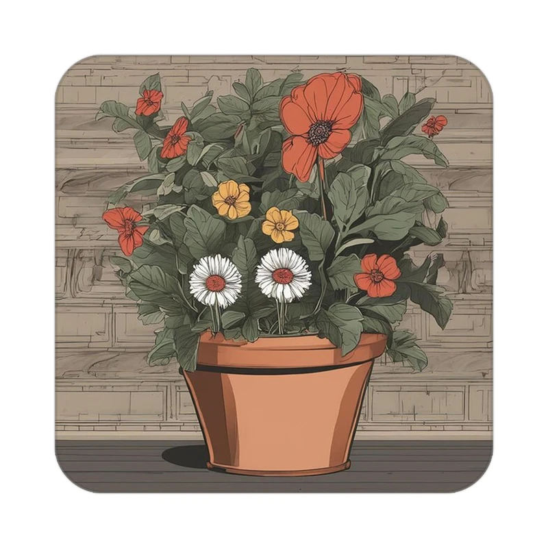 زیر لیوانی کاکتی طرح گل مدل mp19381