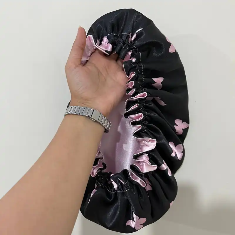 کلاه زنانه مدل ساتن ابریشم طرح پروانه