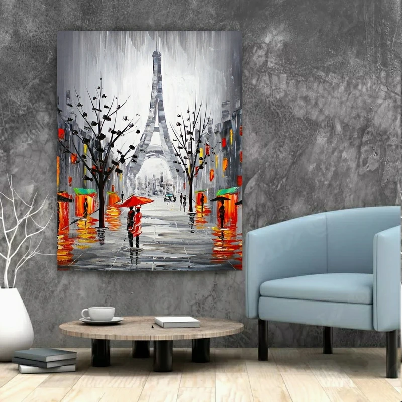 تابلو بوم طرح شب عاشقانه در پاریس کد PP2840