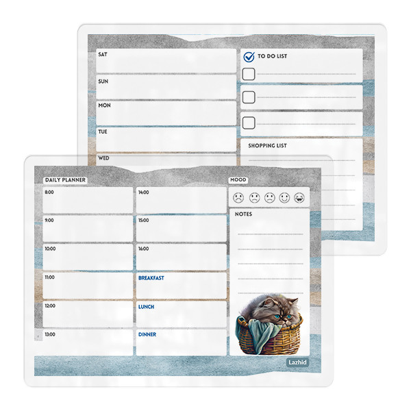 تخته وایت برد لاژید مدل پلنر برنامه ریزی کد PL032 سایز 20*30 سانتی متر مجموعه 2 عددی