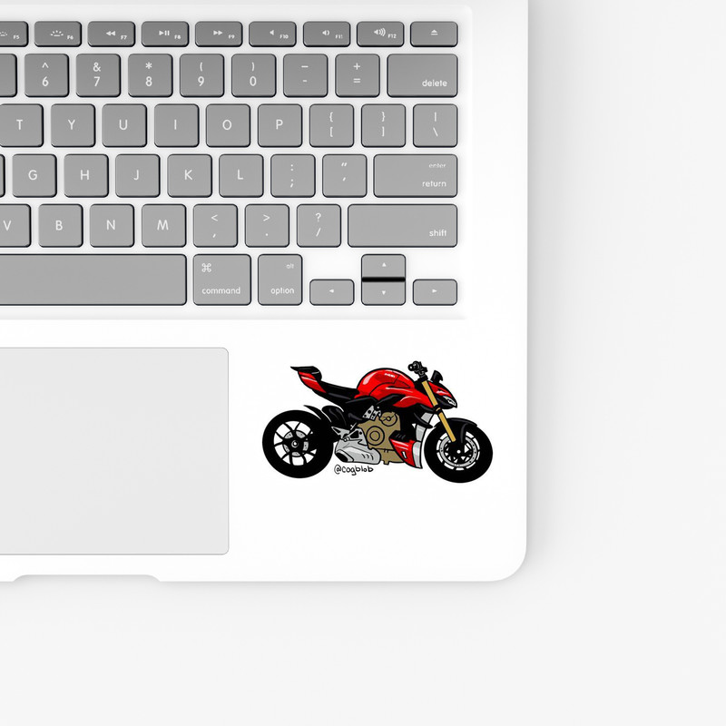 استیکر لپ تاپ و موبایل بووم طرح موتور مدل Ducati V4 کد ZX084