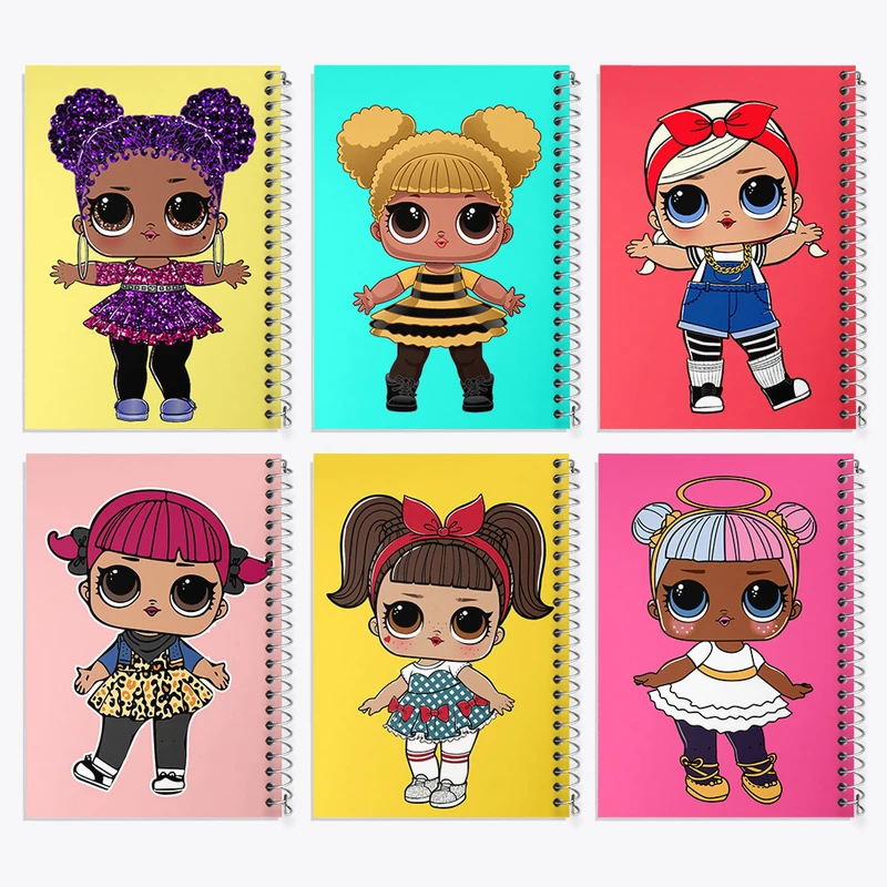 دفتر نقاشی 50 برگ خندالو طرح عروسک Lol کد 809 مجموعه 6 عددی