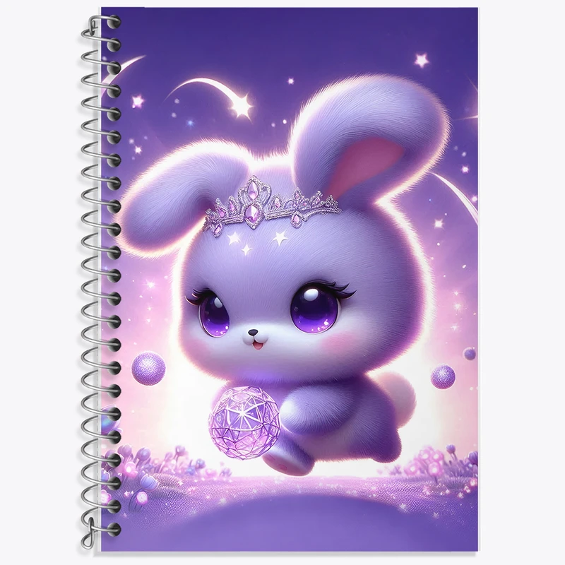 دفتر زبان 50 برگ خندالو مدل دو خط طرح خرگوش کیوت کد F5478