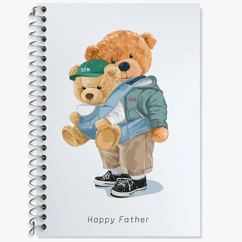 دفتر زبان 50 برگ خندالو مدل دو خط طرح تدی Teddy کد 26180