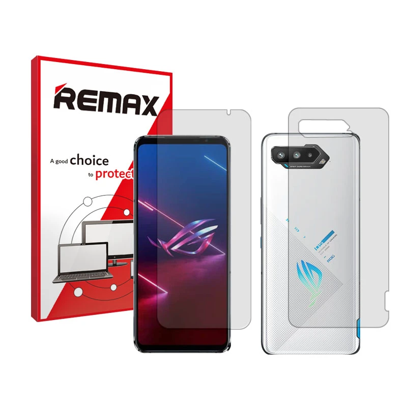 محافظ صفحه نمایش شفاف ریمکس مدل Resistant مناسب برای گوشی موبایل ایسوس ROG Phone 5s به همراه محافظ پشت گوشی